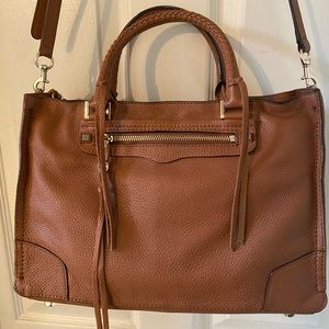 Rebecca Minkoff Regan Satchel Crossbody Leather Bag Cognac